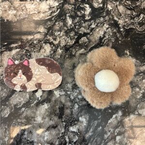 Cute Cat and Flower Hair Clips